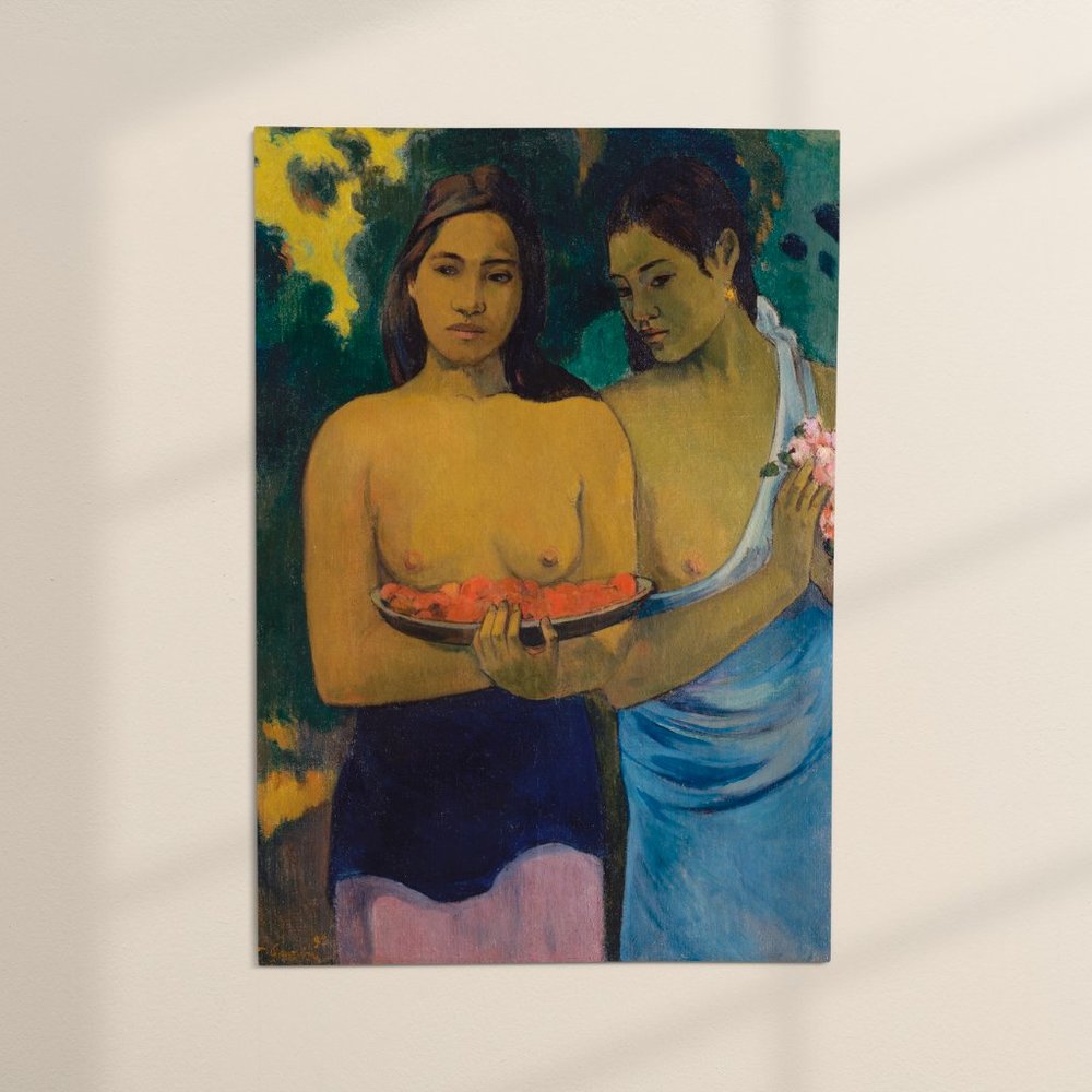 8.5 x 11" Paul Gauguin Two Tahitian women Art print poster painting wall art